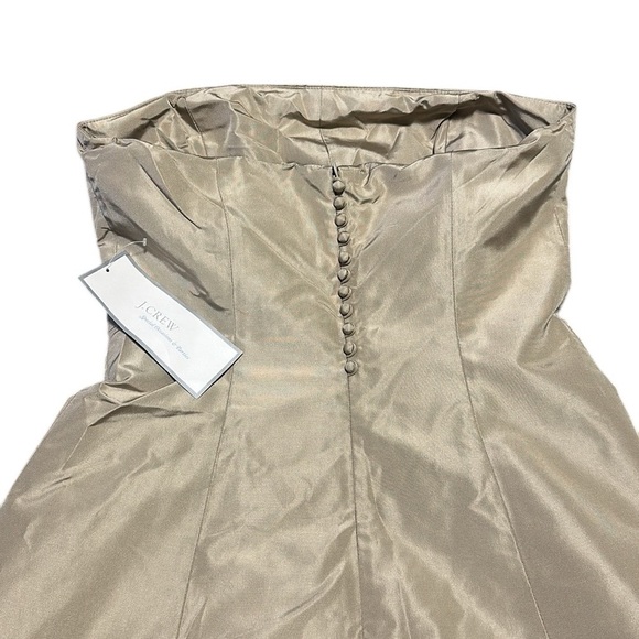J CREW NWT Elegant Strapless A-Line Midi Dress San Color 100% Silk Size 8 - Picture 6 of 10